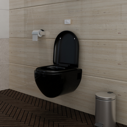 vidaXL Crni zidni WC jedinstvenim dizajnom
