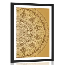Plakat s paspartujem okrasna Mandala s čipko - 20x30 white