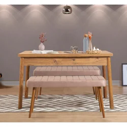 HANAH HOME Trpezarijski sto sa 2 klupe Costa 0900 Atlantic Pine Stone