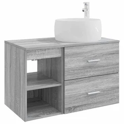 Set namještaja za kupaonicu 2 pcs Siva Sonoma Konstruirano drvo