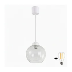Brilagi - LED luster na sajli RETRO GLASS 1xE27/60W/230V O 25 cm bela/prozirna