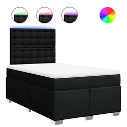 Vidaxl Box spring postelja z vzmetnico črna 120x190 cm blago