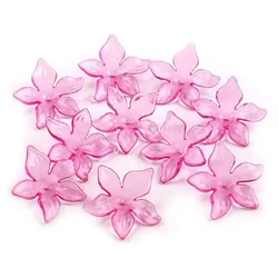 Plastične kroglice cvet / krilo O25-29 mm - (04) - 29 mm roza oleander (20 kosov)