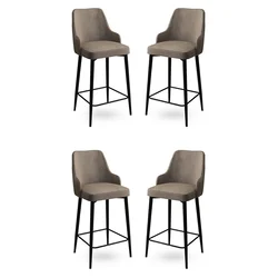 Hanah Home Set 4 barske stolice Enox Kapućino-Crni