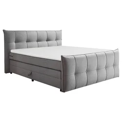 MID.YOU POSTELJA BOXSPRING 160 cm  x 200 cm , tekstil, leseni material temno siva