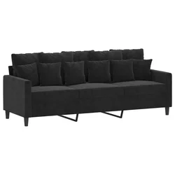 Vidaxl Kavč trosed črn 180 cm žamet