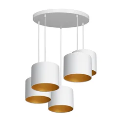 Luster na sajli ARDEN 5xE27/60W/230V bela/zlatna