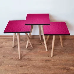 Hanah Home Set klub stočića 3Shp189, 3 komada, Tamnoplava
