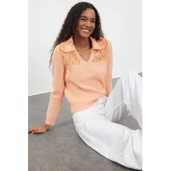 Trendyol Salmon Embroidery Detailed Knitwear Sweater