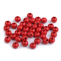 Lesene kroglice O8 mm - rdeče (500 g)