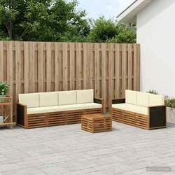 Setovi sofa s jastukom 8 pcs Čvrsto drvo akacije