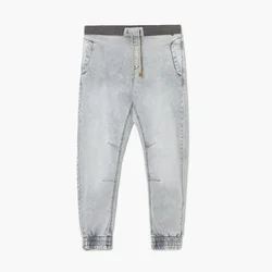 Cropp - Hlače jogger iz džinsa spranega videza - light grey