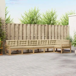 Set vanjskih sofa s jastukom 4 pcs Bijela i bež Poliester