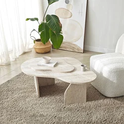 Hanah Home Klub sto Melted, 105x35x65 cm, Krem