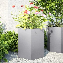 Vrtna sadilice 2 kom šesterokutna 46x40x45 cm pocinčani čelik