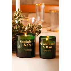 Glam Sandalwood i Oud Zelena Sveća Set (2 Komada)