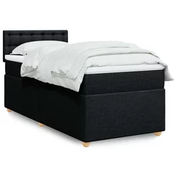 Vidaxl Box spring postelja z vzmetnico črna 90x200 cm blago