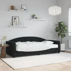 Dnevni krevet s madracem crni 90 x 190 cm baršunasti