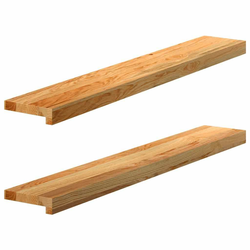 Prozorske klupice 2 kom svijetlosmeđe 100x15x2 cm masivne hrast