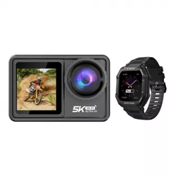 Venture 5K Duo Action Camera + Kairos Smart Watch Black