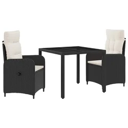 Vanjski set za objedovanje 3 pcs Crna i krem-bijela