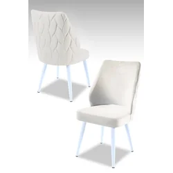 Hanah Home Set stolica Pufi, 48x90x43 cm, 2 komada, Bele