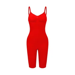 cfab Oblikovanje postave Bodysuit Sculpting Shapewear mit Shorts ognjeno rdeča