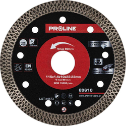 Proline Dijamantski disk tanak 125 mm 89611, Debljina 1,4 mm, Promjer otvora 22,23 mm