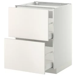 METOD / MAXIMERA Pod.ormar.grej.ploča/2front/2fiok, bela/Veddinge bela, 60x60 cm