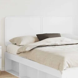 vidaXL Vzglavje z vzglavjem Bela 150 cm Konstruiran les