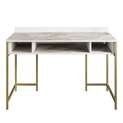 Hanah Home Tumata Gold Radni sto 120x75x60cm, Beli