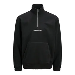 JACK & JONES Pulover JORVesterbro  črna / bela