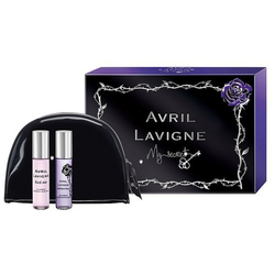 Avril Lavigne Mini Set darilni set parfumska voda Black Star 10 ml + parfumska voda Forbidden Rose 10 ml + kozmetična torbica za ženske