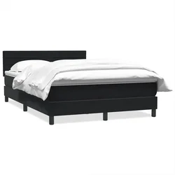 Vidaxl Box spring postelja z vzmetnico črna 160x210 cm žamet