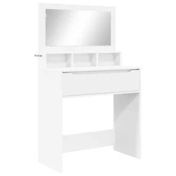 Vidaxl Toaletne mize za spalnice s predalom Bela 80 x 39,6 x 135 cm