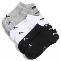 PUMA Sneaker Socks Youth (3-pack), Age, Grey/White/Black, 35-38