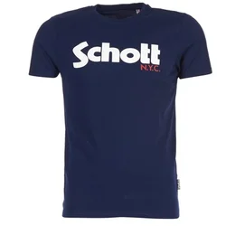 Schott Majice s kratkimi rokavi LOGO Modra