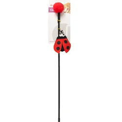 FLAMINGO Igračka za mačke Pecaljka Happy Bug Dangler Ladybug crvena