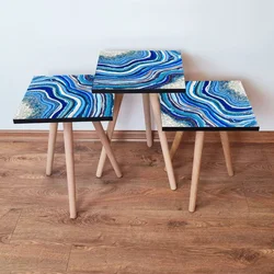 Hanah Home Set klub stočića 3Shp248, 3 komada, Šarena