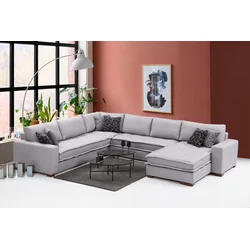Atelier del Sofa Ugaona garnitura Lena 94x85x296cm Svetlosiva