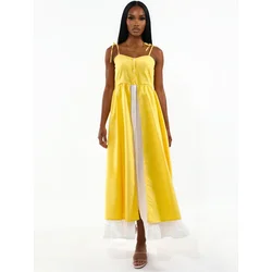 MSN Collection Obleka rumena/bela