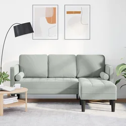 Set sofe s jastukom Svijetlo siva Poliester