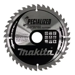 Makita list testere za drvo sa čvorovima i ekserima 185x30x40z