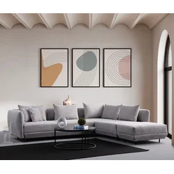 Atelier del Sofa Ugaona garnitura Floransa, 310x265 cm, Svetlo-siva