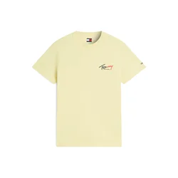 Tommy Jeans Majica temno modra/pastelno rumena/rdeča