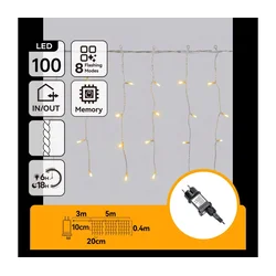 Aigostar - LED spoljni božićni niz 100xLED/8 funkcija 8x0,4m IP44 topla bela