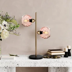 Opviq Stona lampa Benek-15-14563, 36x18x58 cm, IP20, Zlatno-roze boje