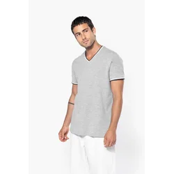 KA374 MENS PIQUÉ KNIT V-NECK T-SHIRT