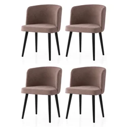 Hanah Home Set trpezarijskih stolica Soft 4111 V4, 4 komada, Smeđe boje