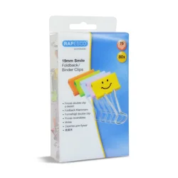 Foldback sponke 19mm smiles multicolor 80/1 Rapesco 1428
